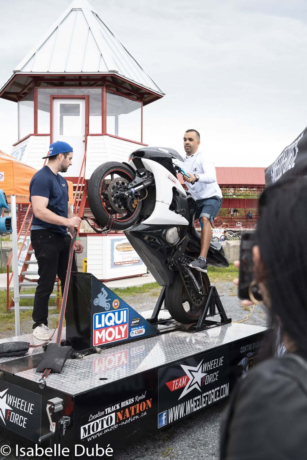 Moto à la verticale sur le simulateur de wheelie Wheelie Force